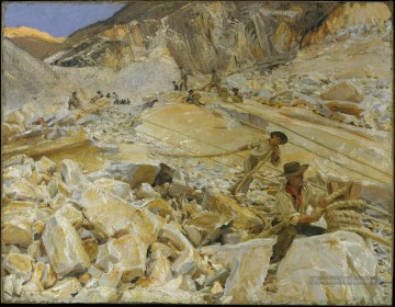  carrier - Amener Dopwn Marble dans les carrières de Carrara John Singer Sargent